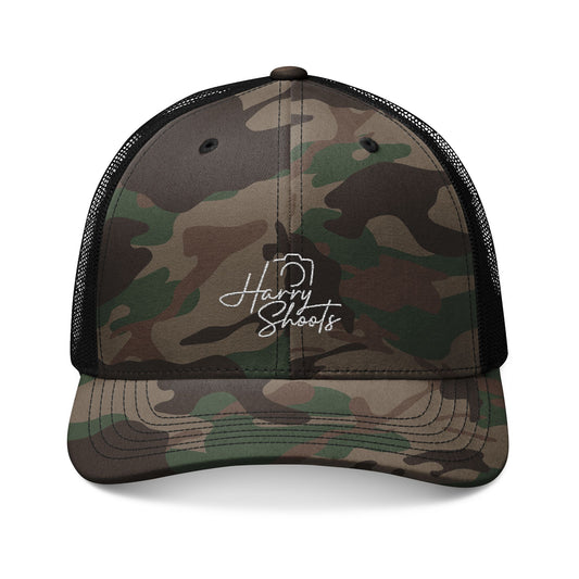 Harry Shoots Embroidery Camo Trucker Hat